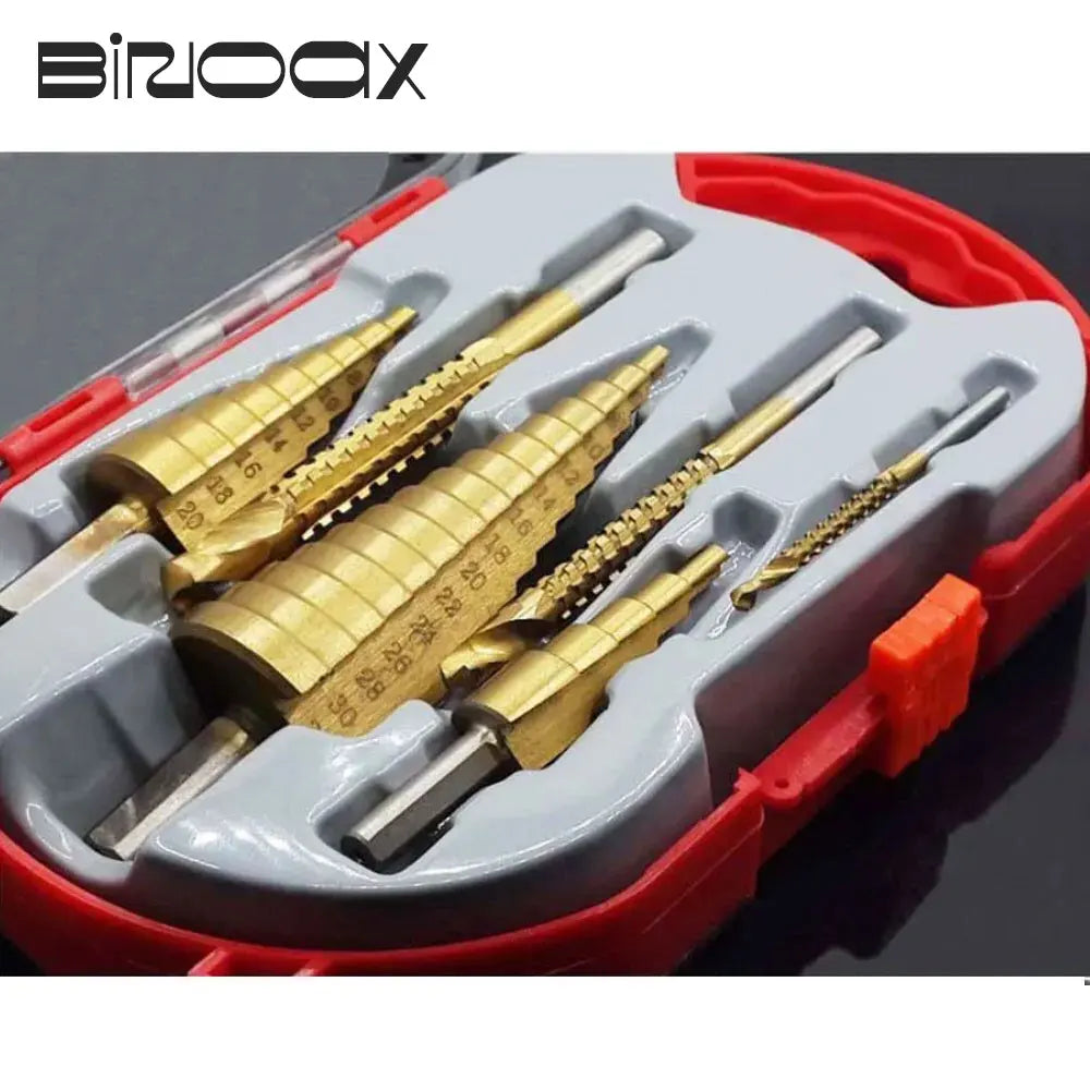 6Pcs Titanium Step Drill Bit Set HSS Woodworking & Metal Step Drill Bit Set Richie's