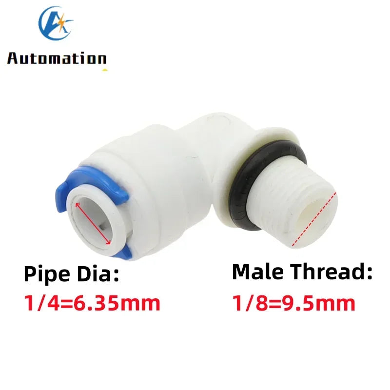 5Pcs RO Water Quick Elbow Fittings – 1/4" & 3/8" Tube Connectors Pipe Elbow Fittings Richie's