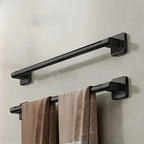 Black No-Drill Wall-Mounted Towel Rack | Space-Saving Towel Rack Richie's