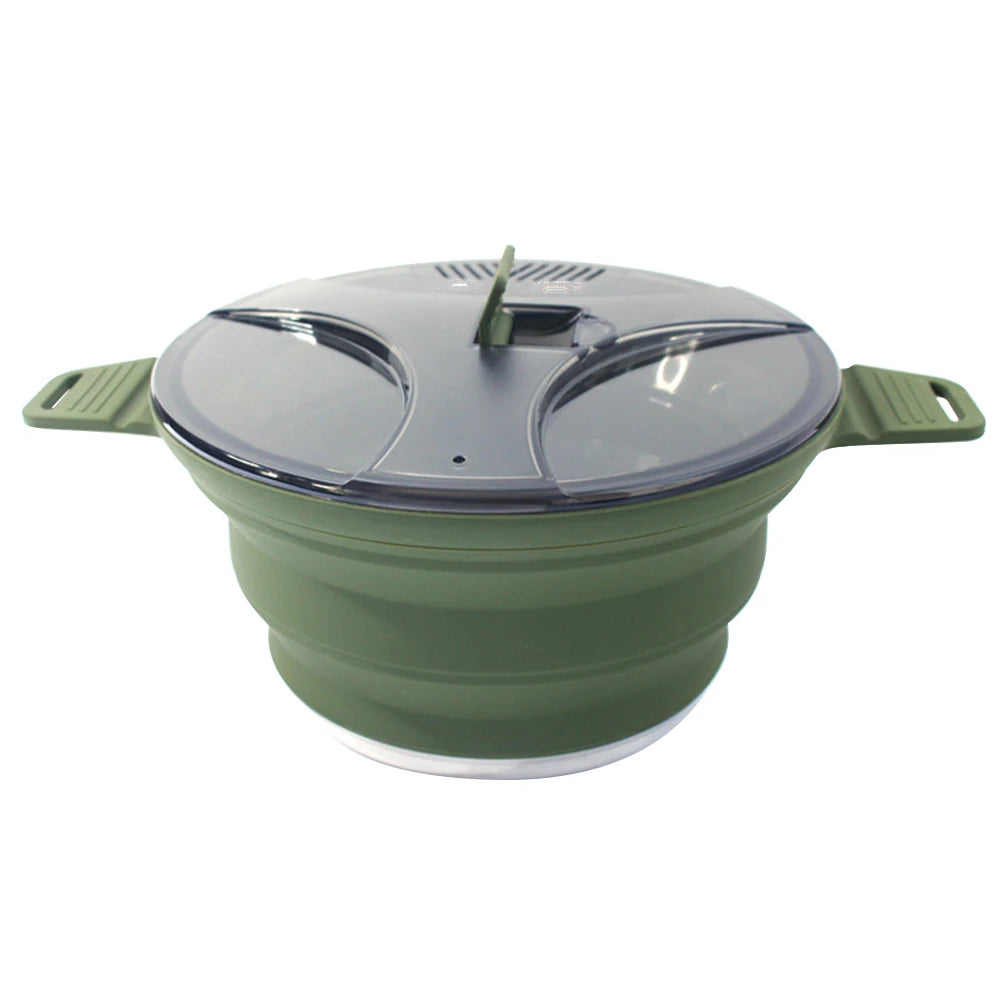 APWIKOGER Foldable Camping Pot 2500ml – Lightweight Cookware Camping Cookware Pot Richie's Army Green
