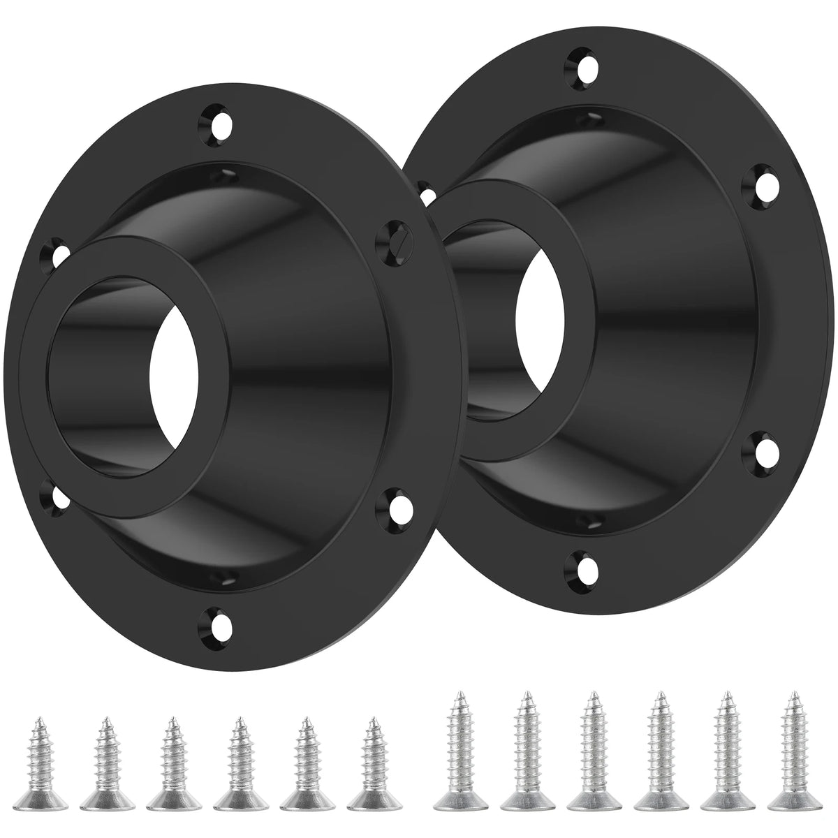 2Pcs Aluminum RV Table Pedestal Base Floor Mounting Flange Table Pedestal Base Richie's Black