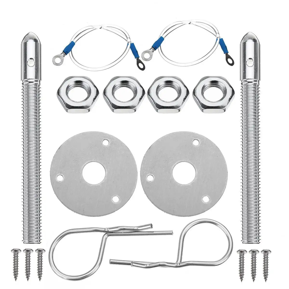 Racing Hood Pin Plate Bonnet Lock Kit – Universal Aluminum Hood Pin Lock Kit Richie's