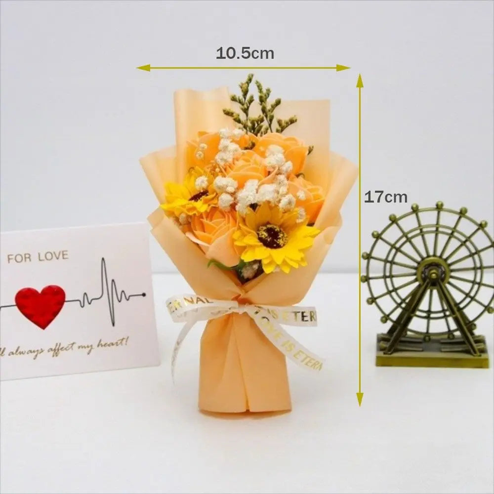 7-Head Soap Flower Bouquet | Mini Table Centerpiece Gift Soap Flower Bouquet Richie's
