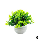 Artificial Bonsai Potted Plant – Multi-Color Faux Grass Décor Artificial Potted Plant Richie's green