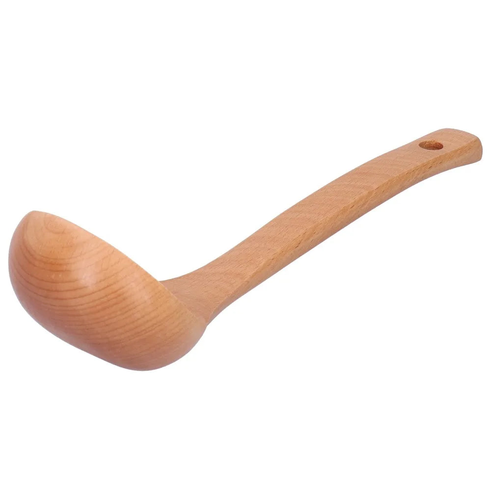 Solid Wood Long Handle Kitchen Stirring Spoon – Natural Ladle Wooden Kitchen Spoon Richie's