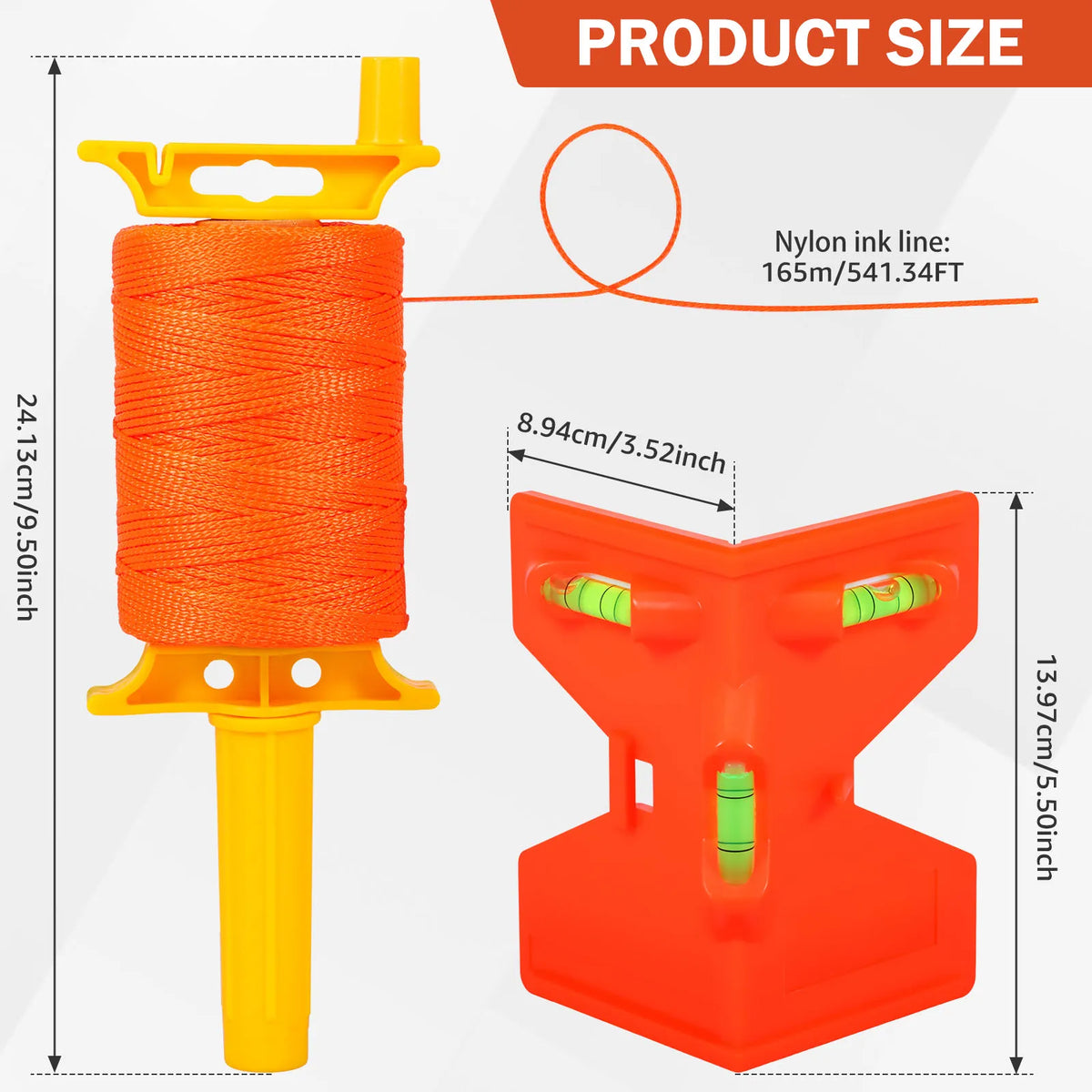 Heavy Duty Masonry Line Kit – 541FT Nylon Reel & Bubble Levels Masonry Line Kit Richie's