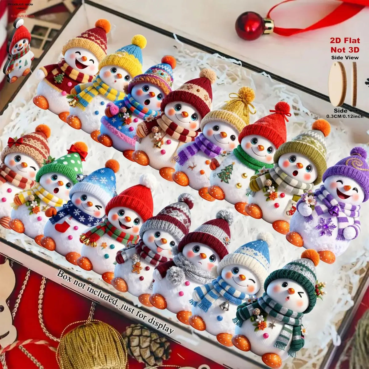 16pcs Wooden Snowman Christmas Tree Ornament Set | Xmas Décor Christmas Ornament Set Richie's 16pcs