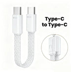 FUCHU USB-C to USB-C Keychain Fast Charge Cable 6A USB-C Charging Cable Richie's white