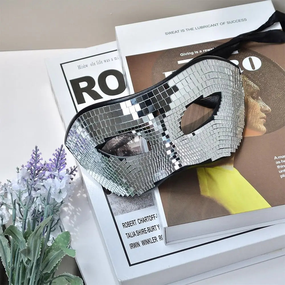 Glitter Mirror Masquerade Eye Mask | Mardi Gras Cosplay Masquerade Eye Mask Richie's