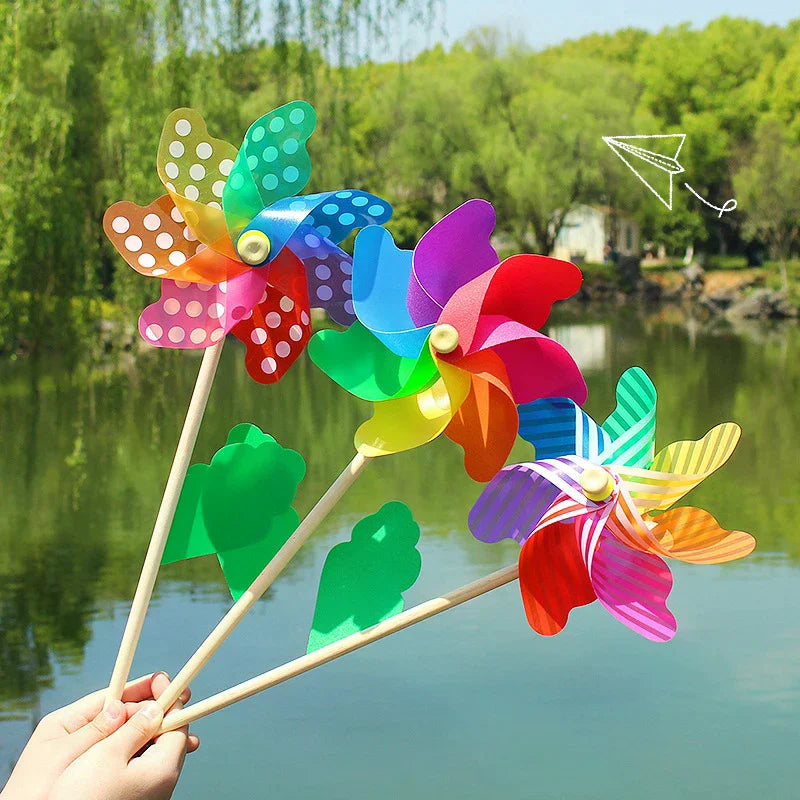 Colorful Wooden Windmill Wind Spinner Garden Ornament 14–32CM Garden Wind Spinner Richie's