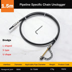 Flexible Chain Drain Pipe Dredger – Adjustable 1–4m Steel Drain Pipe Dredger Richie's 1.5 Meter