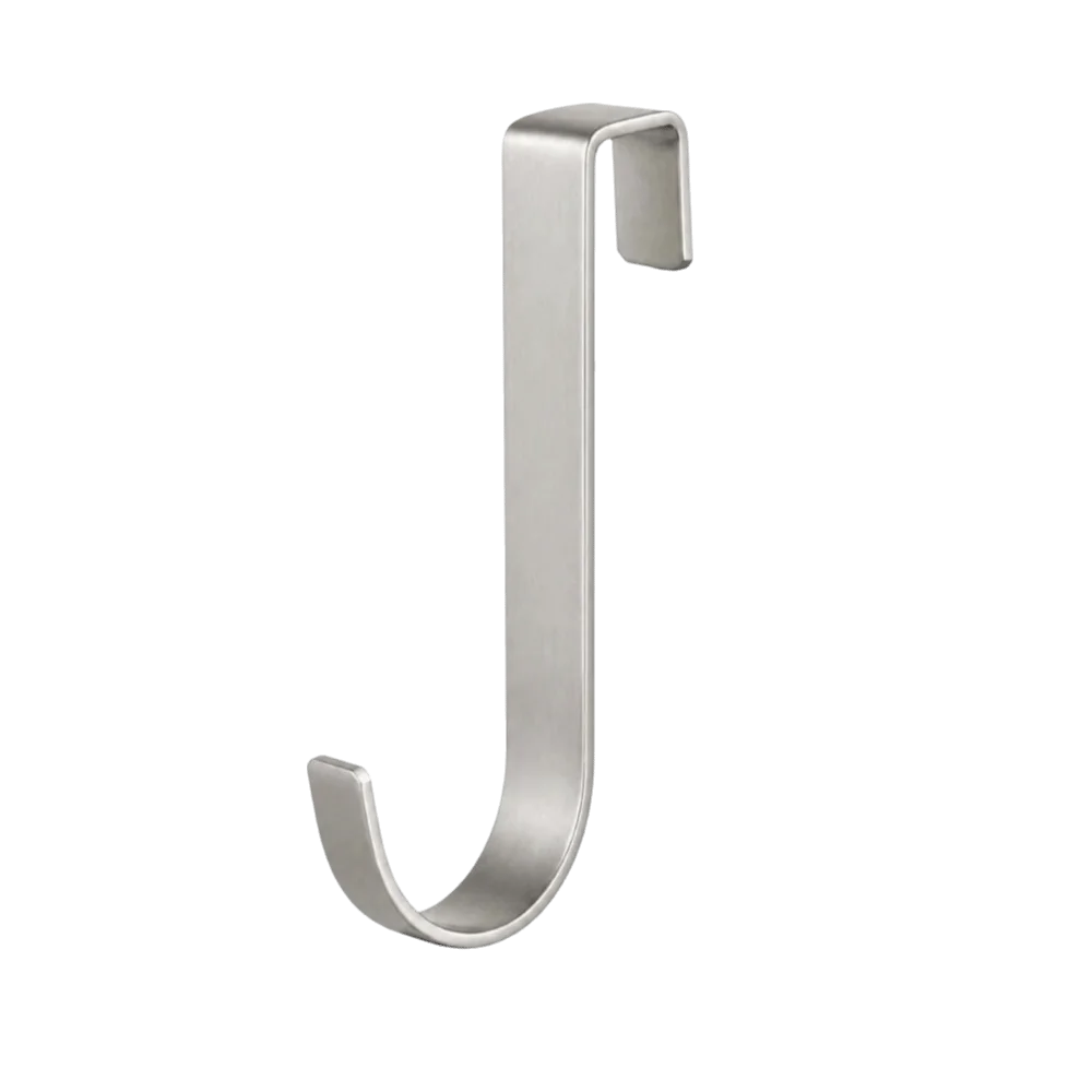 No-Drill Stainless Steel Over Cabinet Door Hook – J-Shape Cabinet Door Hook Richie's Silver
