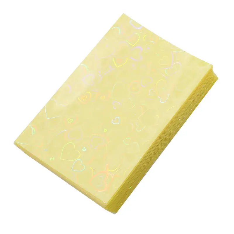 50Pcs Kpop Photocard Sleeves Heart Bling PVC Card Protectors Photocard Sleeves Richie's Yellow