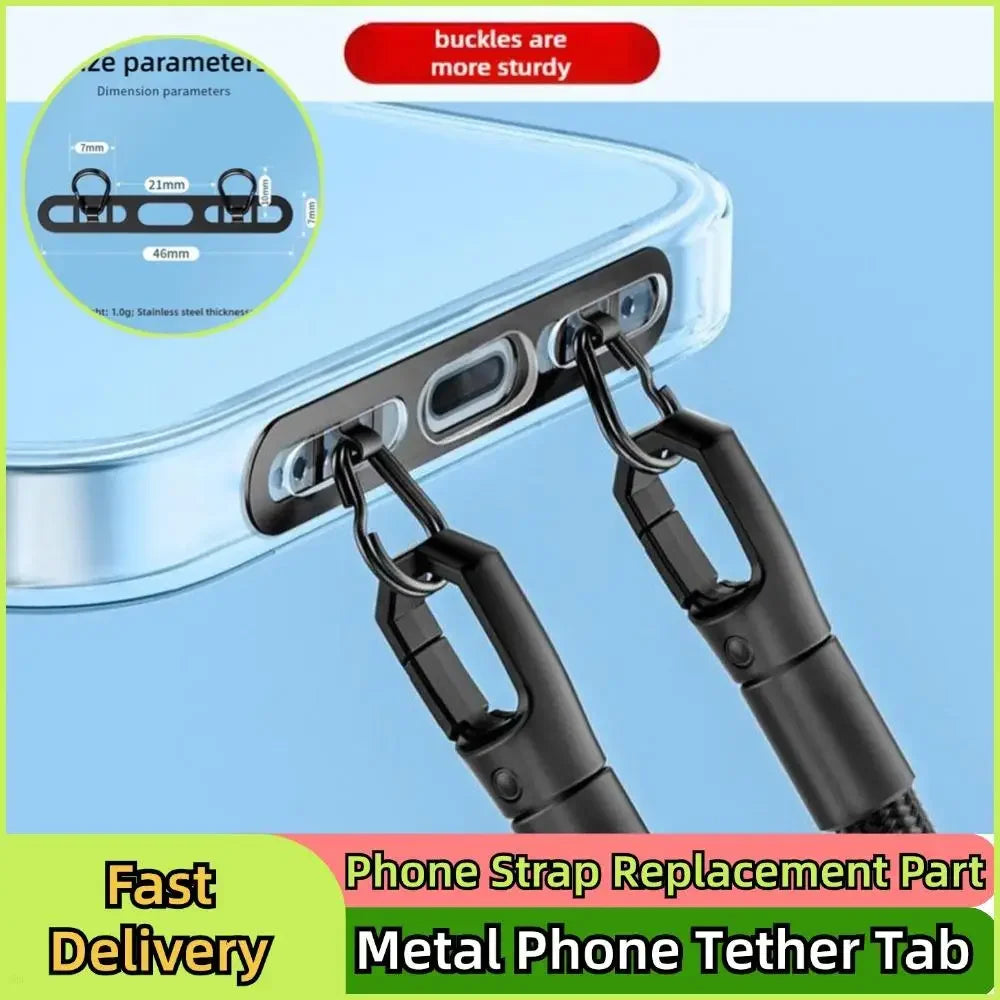 Ultra-Thin Metal Phone Lanyard Tether Tab – Double Buckle Patch Phone Lanyard Patch Richie's