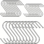 10pcs Stainless Steel S-Hooks for Kitchen, Bathroom & Home S-Shaped Hooks Richie's