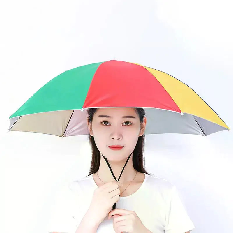 Hands-Free Head Umbrella Hat – Foldable UV & Rain Shield Head Umbrella Hat Richie's