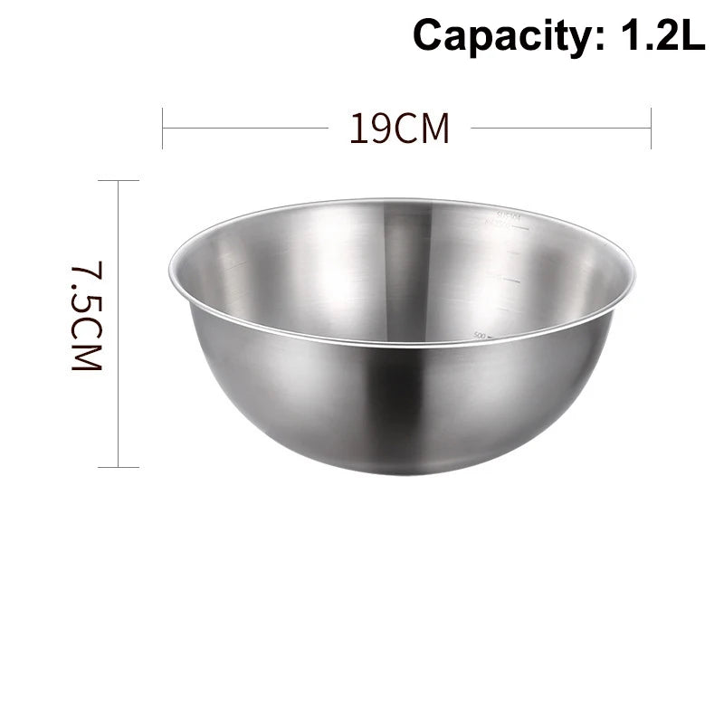Stainless Steel Mixing Bowl Set with Scale | Kitchen Essentials Mixing Bowl Set Richie's 19cm