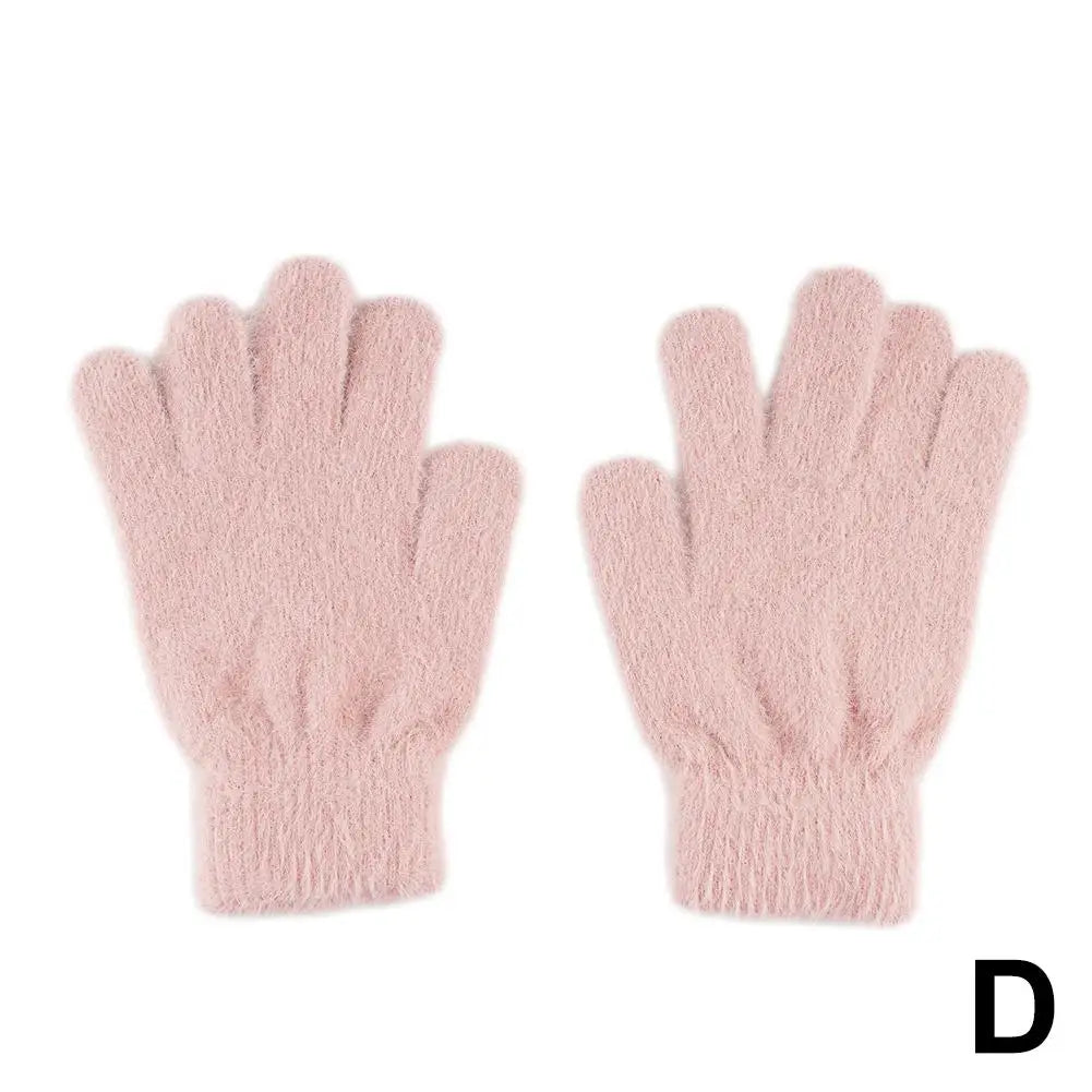 Women's Plush Velvet Winter Gloves – Warm Knit Cycling Mittens Winter Knit Gloves Richie's D