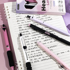 Heart Gel Pens Set 5pcs | 0.5mm Quick-Dry Retractable Black Ink Gel Pen Set Richie's