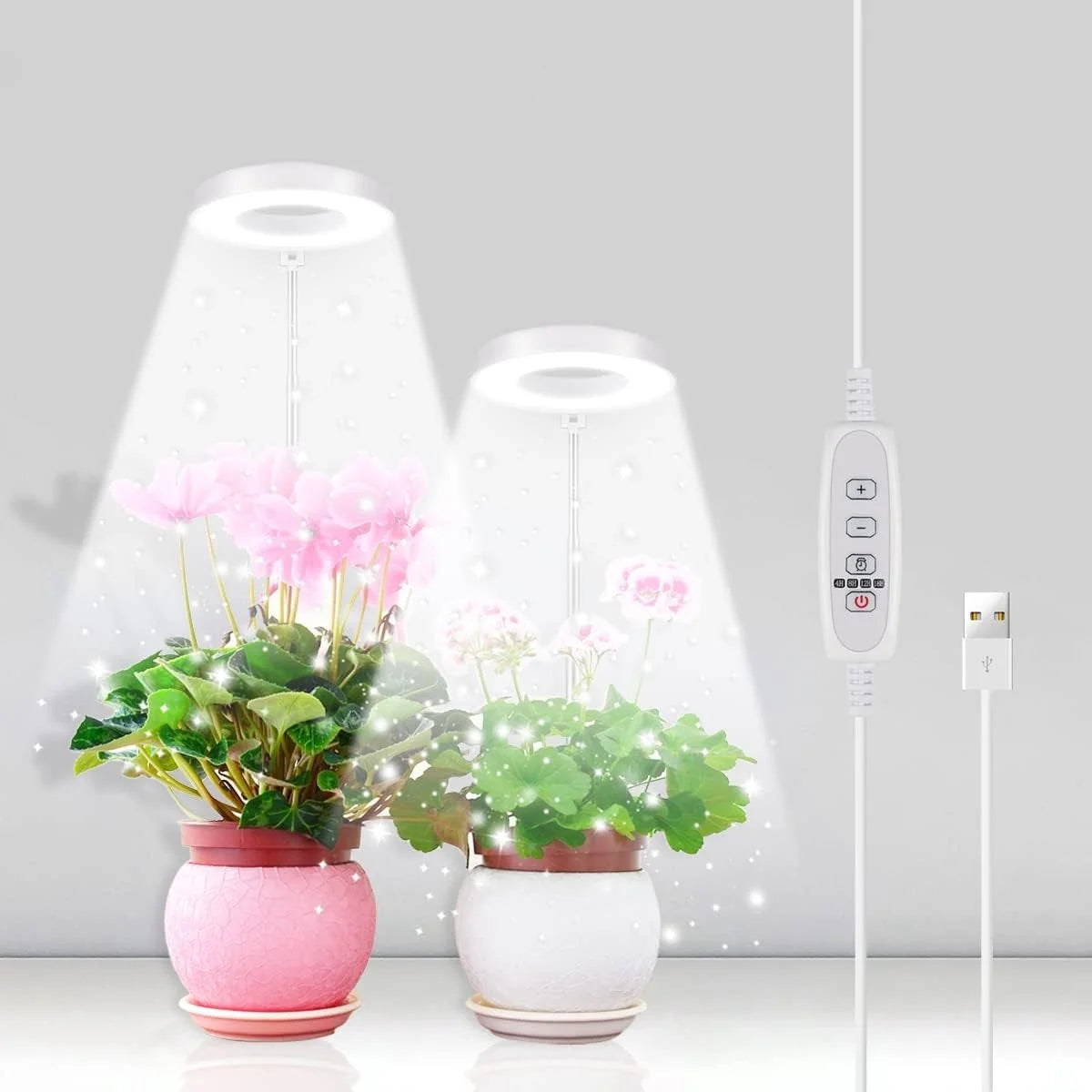KEBINCPLED Angel Ring LED Grow Light | Full Spectrum USB 5V LED Grow Light Richie's 2PCS White 6000K USB No plug