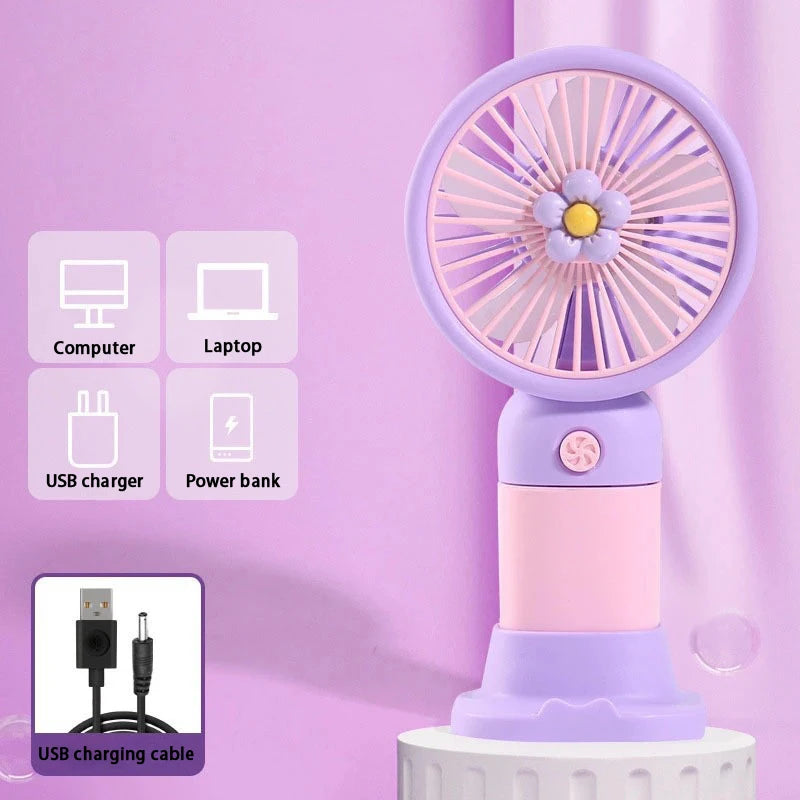 Mini USB Rechargeable Portable Handheld Fan | Travel Office Portable Handheld Fan Richie's Purple