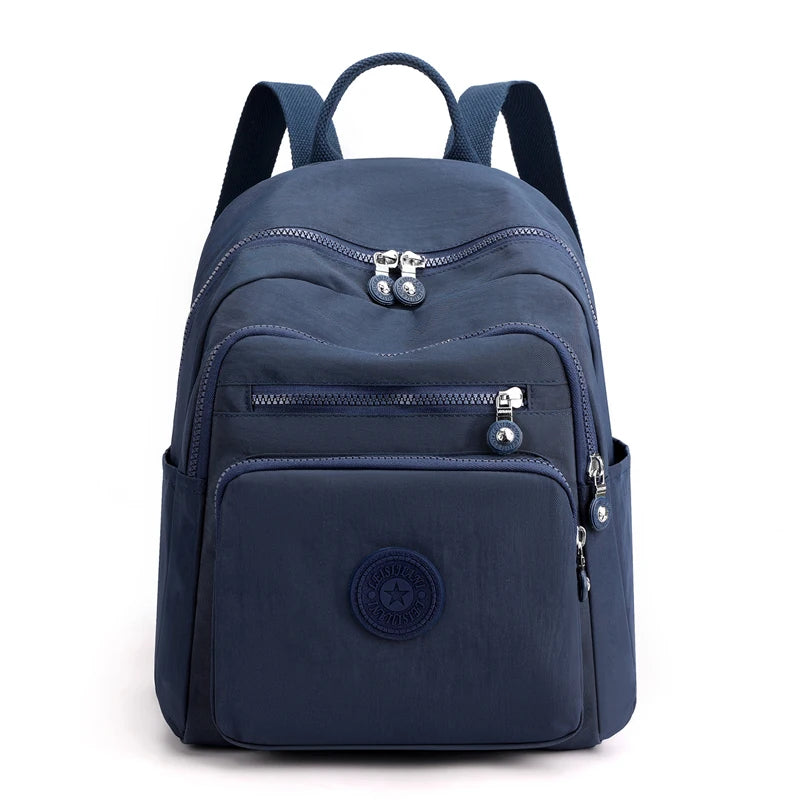 Women's Waterproof Nylon Backpack – Casual Travel School Bag Women's Backpack Richie's old blue
