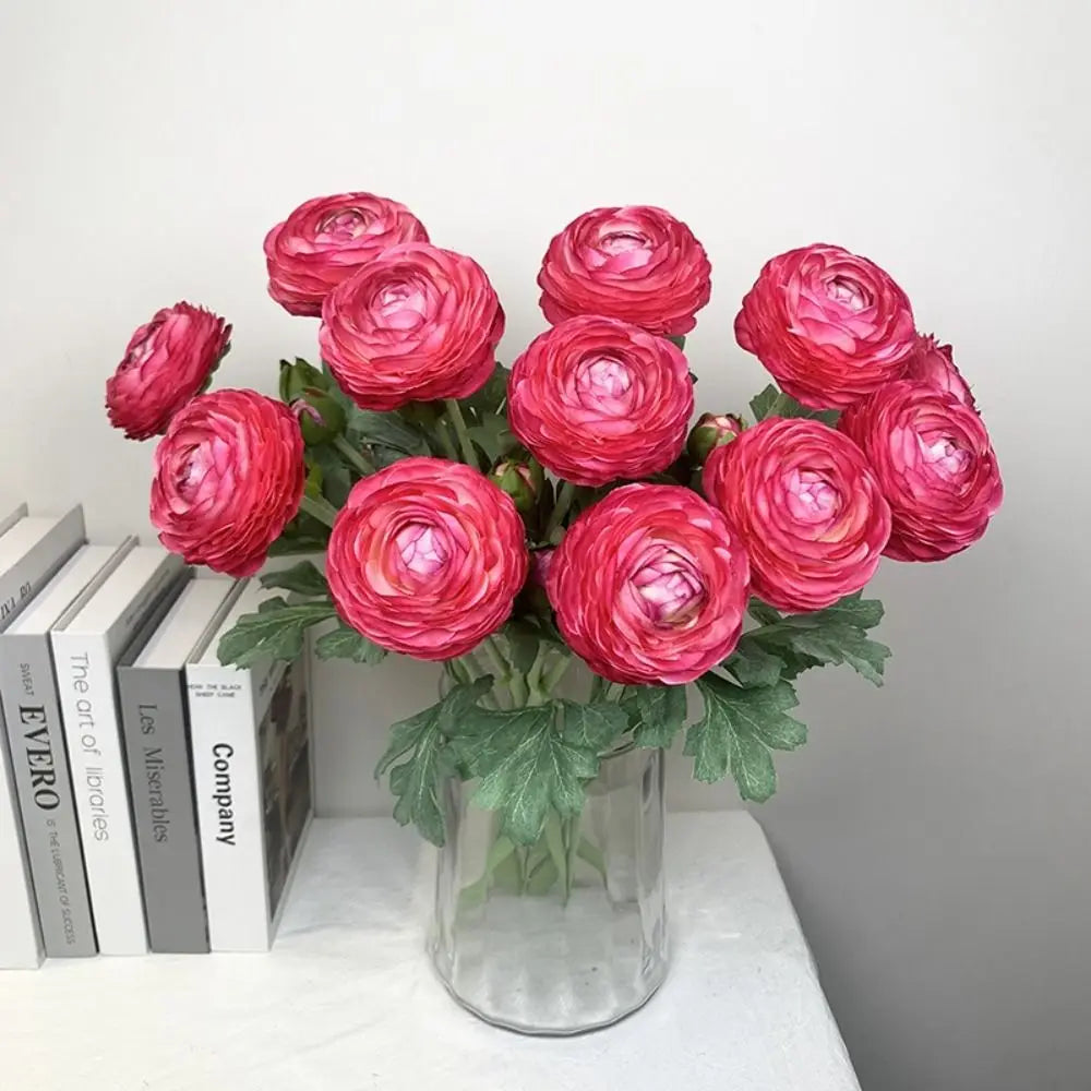 2-Head Artificial Silk Peony Flower Stem – Realistic Faux Bloom Artificial Silk Flower Richie's