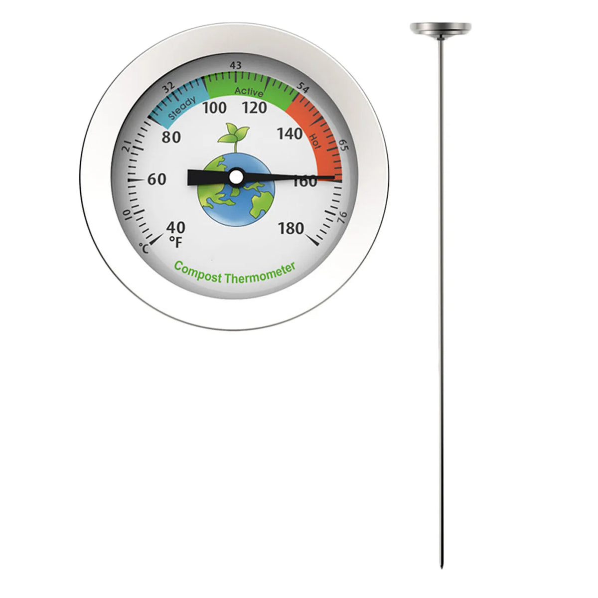 Compost Soil Thermometer – Waterproof Stainless Steel Probe Soil Thermometer Richie's