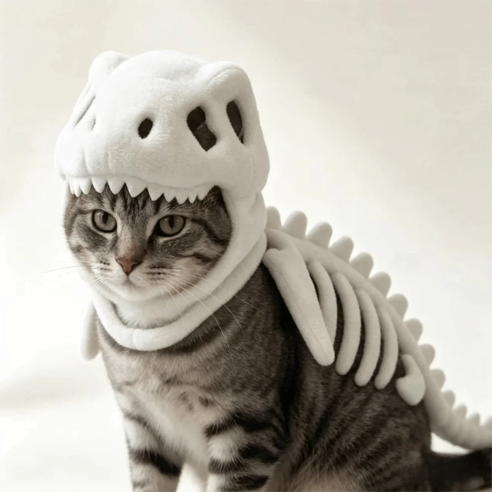 Dinosaur Skeleton Pet Costume – Halloween Cat & Dog Outfit Pet Halloween Costume Richie's