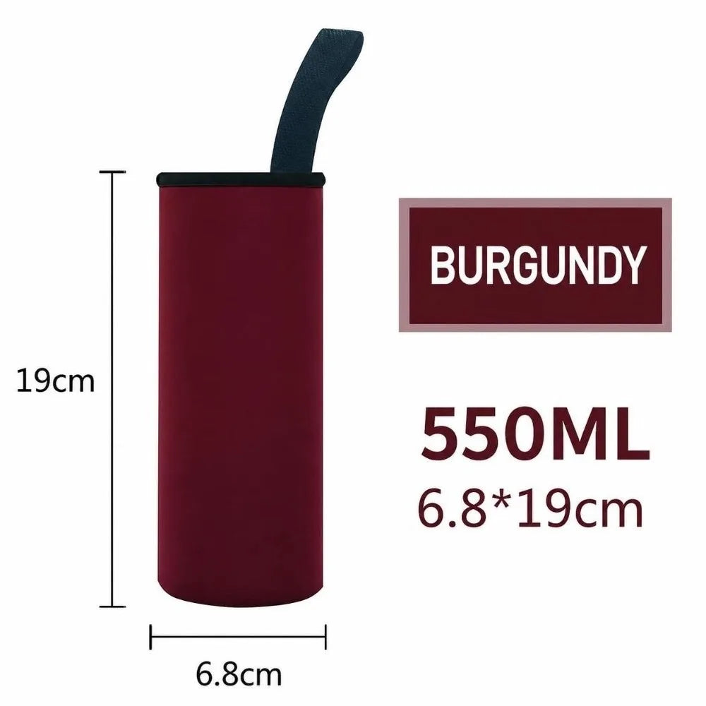 Neoprene Water Bottle Sleeve with Handle – 420/550ml Bottle Sleeve Richie's Burgundy 550ml