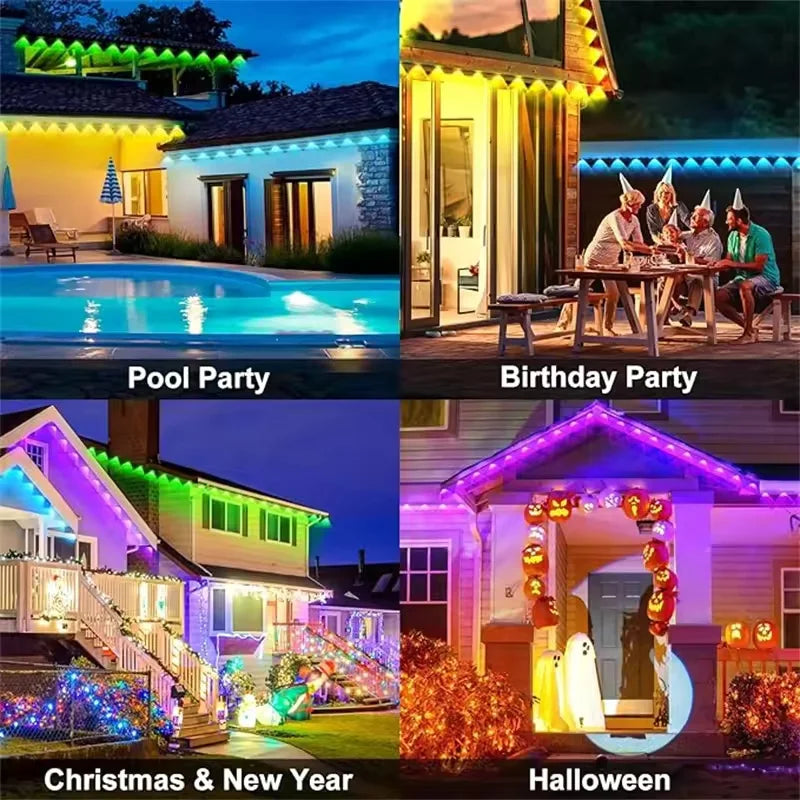 RGBIC Permanent Outdoor LED Eave Lights IP67 Smart App & Remote Outdoor LED String Lights Richie's