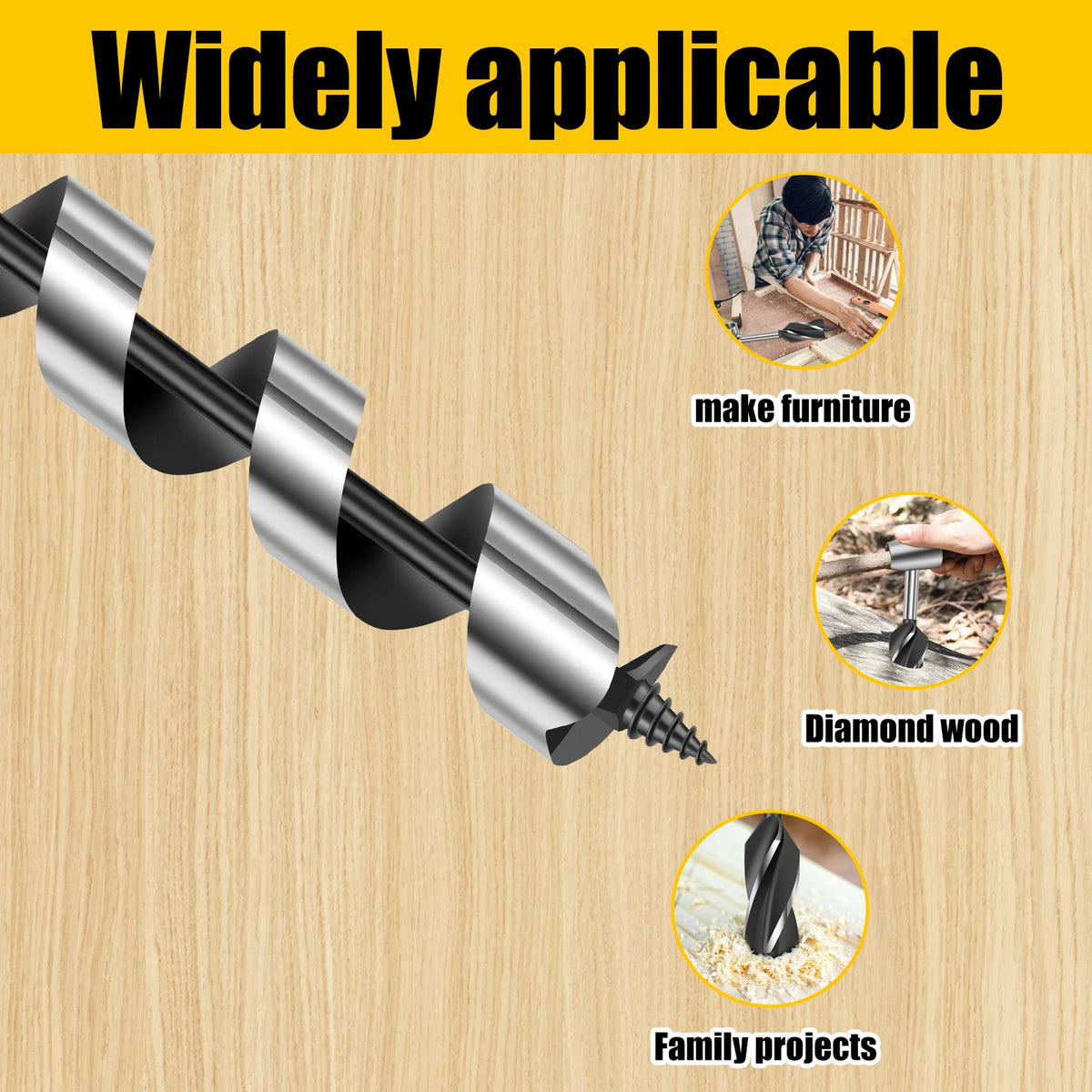 Manual Auger Drill 26mm Carbon Steel Wood Hole Punch Tool Manual Auger Drill Richie's