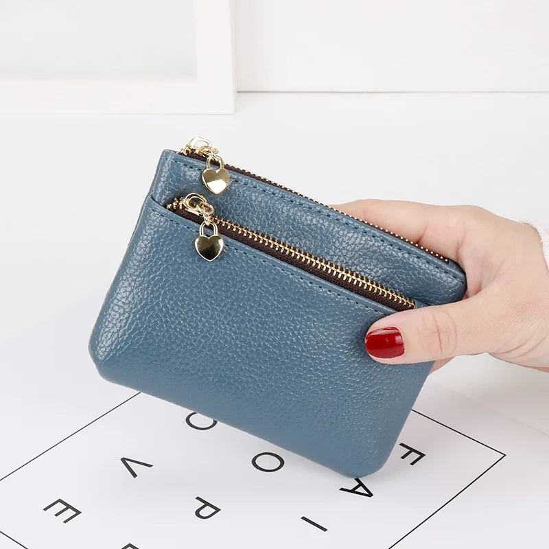 Women's Mini PU Leather Coin Purse Zipper Wallet & Key Chain Coin Purse Wallet Richie's
