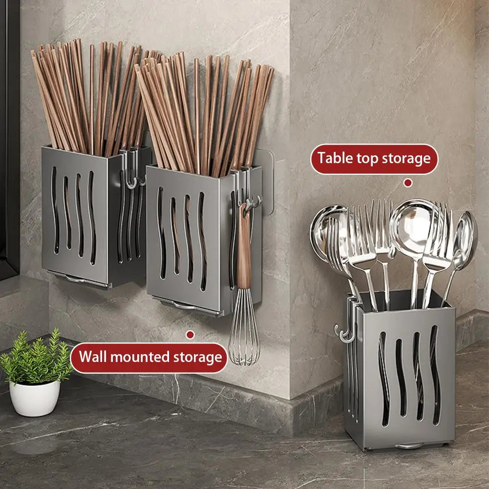 Wall Mounted Kitchen Utensil Rack & Chopstick Holder Kitchen Utensil Rack Richie's