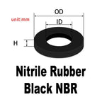 Rubber Flat Washer Gaskets NBR VMQ FKM EPDM M7–M15 H1.5mm Rubber Washer Gasket Richie's