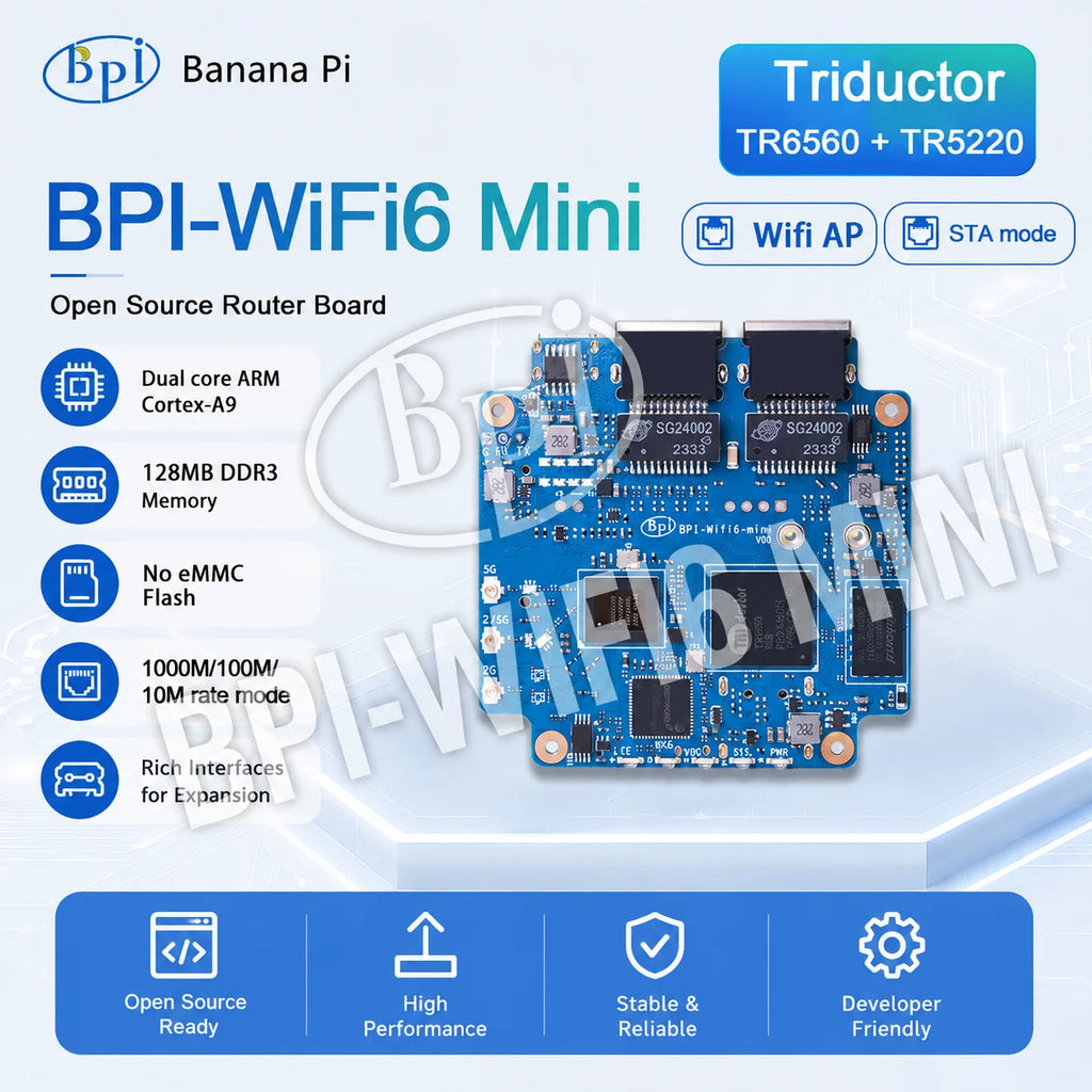 Banana Pi BPI-WIFI6 Mini Open Source Router – WiFi 6 Board WiFi 6 Router Board Richie's Default Title