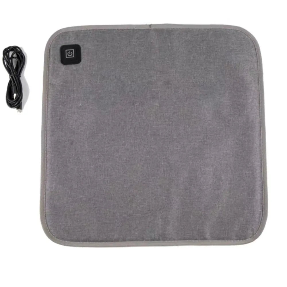 USB Heated Seat Cushion – 3 Temps, Waterproof, Anti-Slip Mat Heated Seat Cushion Richie's Grey 43x43cm