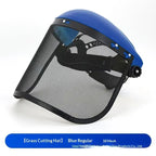Adjustable Wire Mesh Face Shield Safety Helmet | Garden & Saw Safety Face Shield Richie's Blue