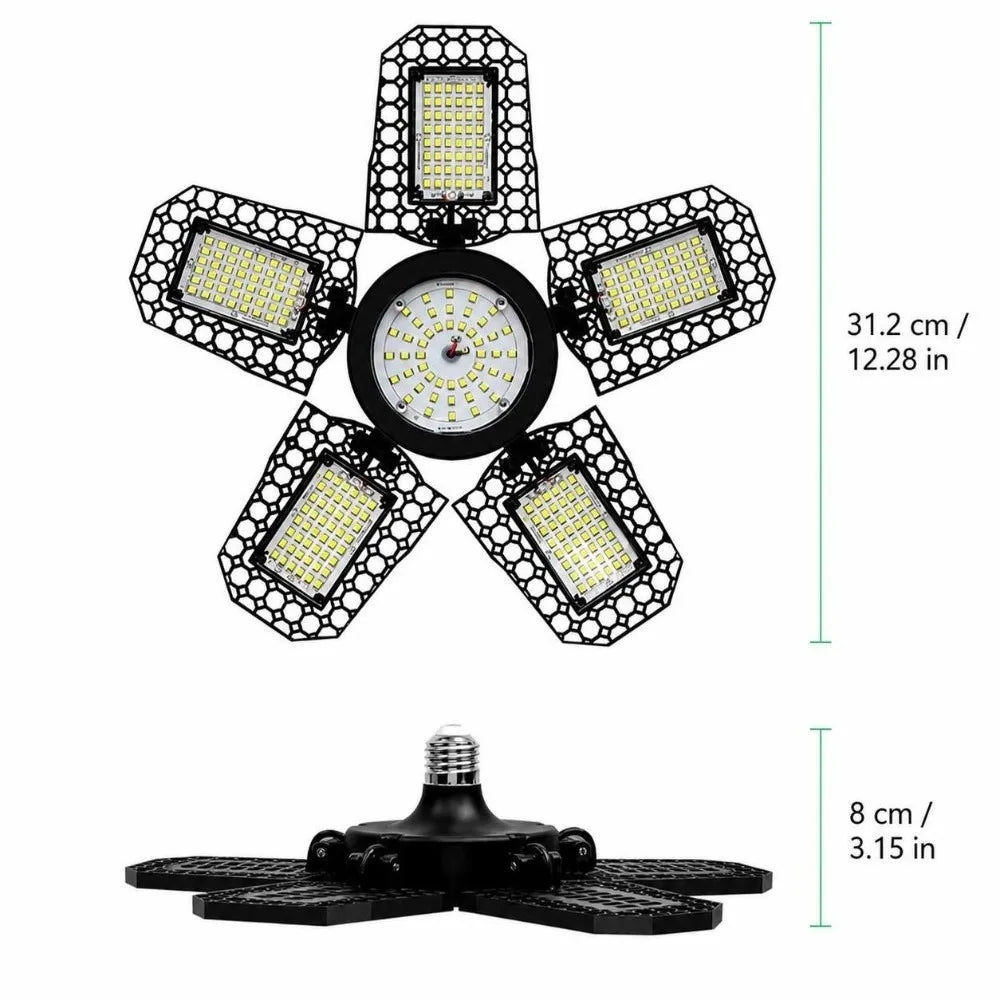 23.5W LED Garage Ceiling Light – 6 Adjustable Panels, 288 Chips LED Garage Light Richie's