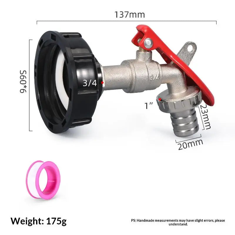 Brass IBC Tank Valve Faucet with Lock – 1/2 Inch Water Tap IBC Tank Valve Richie's A4