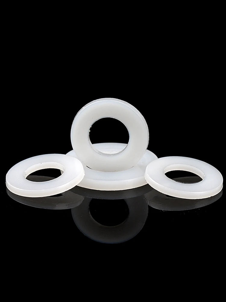 White Nylon Flat Washers M2–M12 Plastic Insulating Spacer Gaskets Nylon Flat Washers Richie's