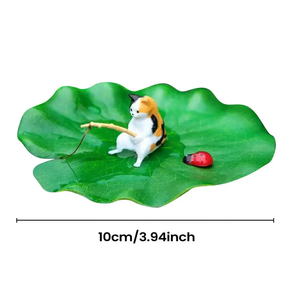 Floating Cat Fishing Aquarium Ornament – Resin Betta Tank Decor Aquarium Ornament Richie's 03