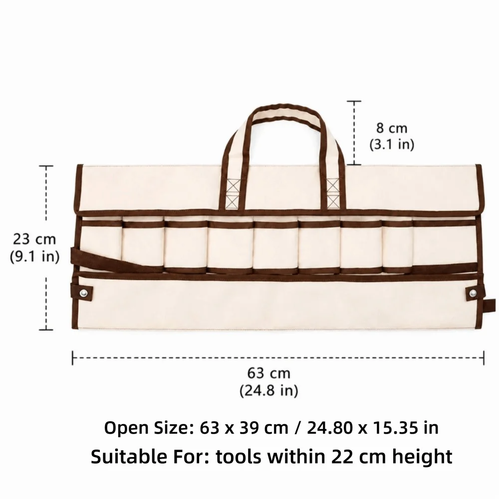 600D Oxford Garden Tool Bag – 9 Pockets Waterproof Bonsai Storage Garden Tool Bag Richie's