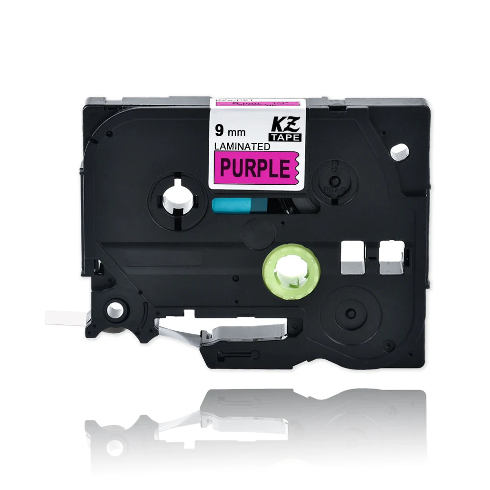 9mm TZe-221 Laminated Label Tape for Brother P-Touch Printers Label Maker Tape Richie's black on purple