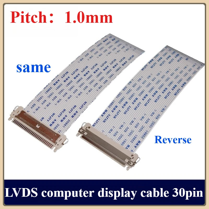 2PCS FFC Ribbon Cable 1.0mm Pitch 30-Pin AWM 20706 Multi-Length FFC Ribbon Cable Richie's 30P 250mm 30Pin Reverse|2PCS