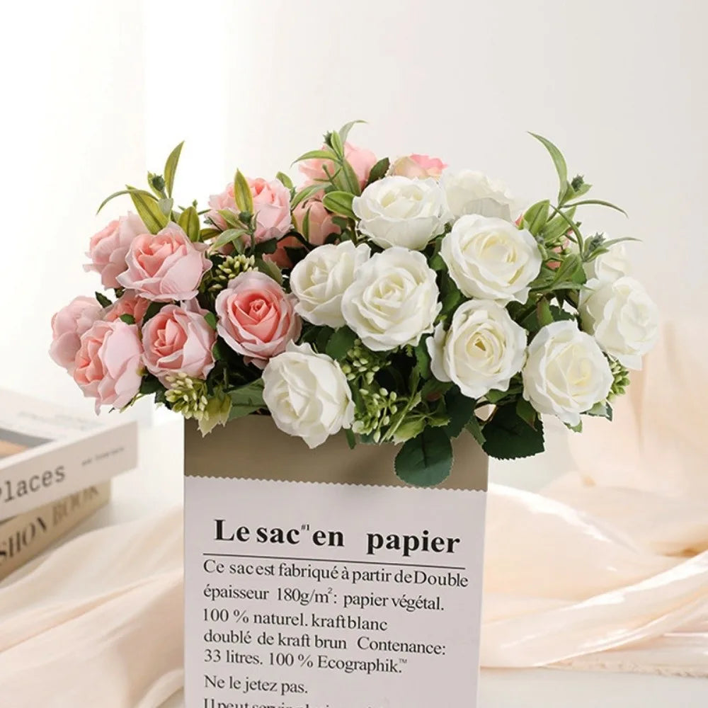 10-Head Artificial Rose Bouquet – 6 Colors for Home Decor Artificial Flower Bouquet Richie's