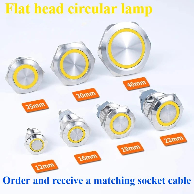 Waterproof Metal LED Push Button Switch 12–22mm Momentary Latching LED Push Button Switch Richie's