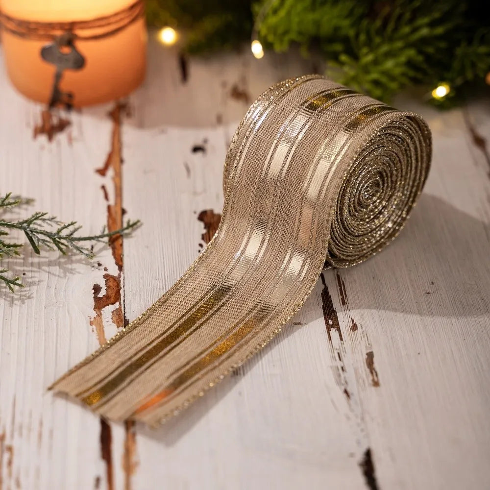 Gold Christmas Tree Ribbon Roll – DIY Bow & Gift Wrapping Christmas Ribbon Richie's Type A