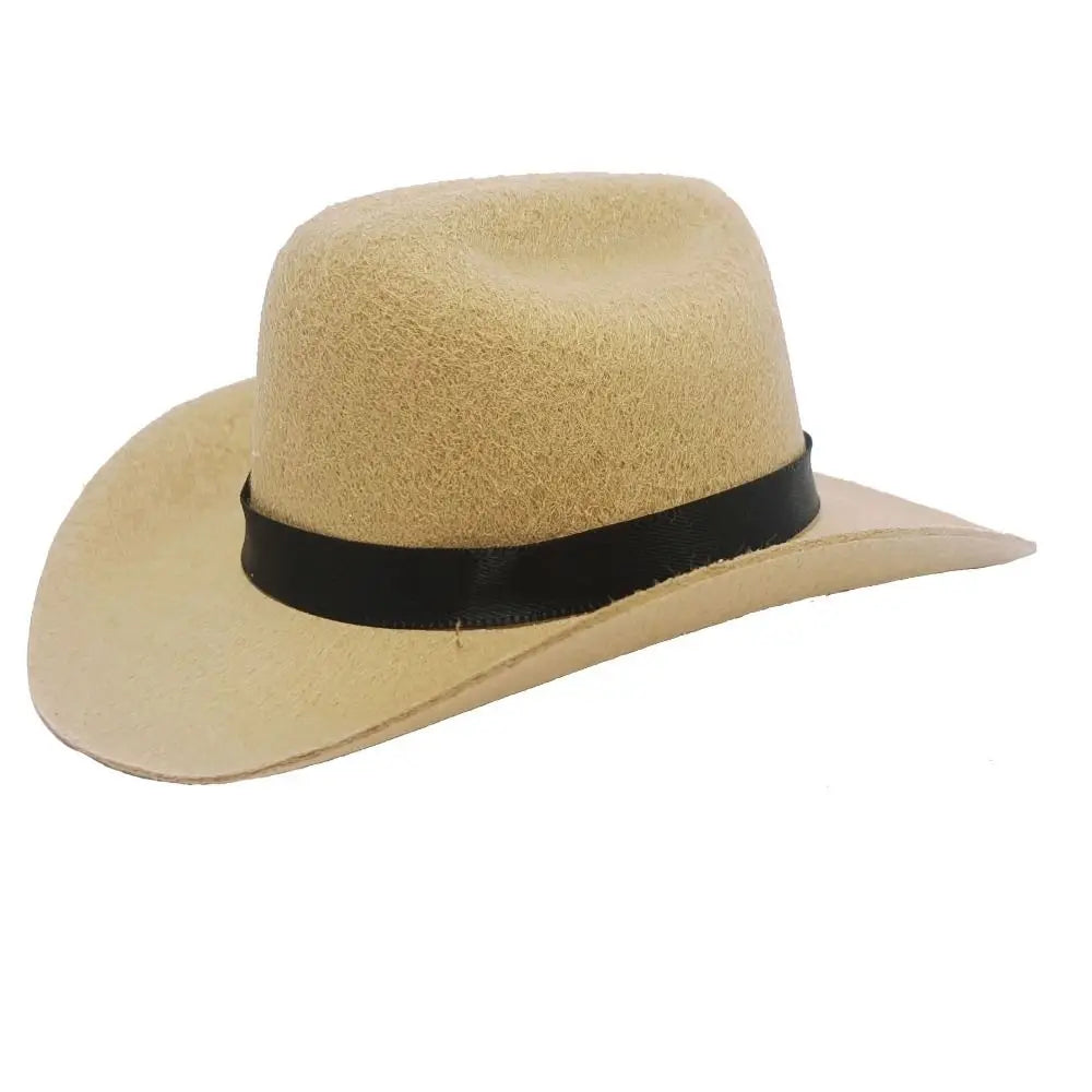 Adjustable Pet Cowboy Hat for Cats & Small Dogs | Summer Pet Costume Hat Richie's beige-ribbon