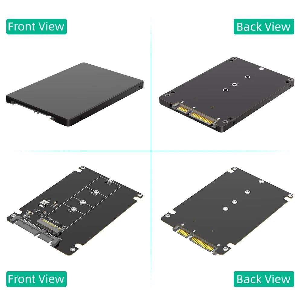 M.2 NGFF to 2.5" SATA Enclosure B&M Key Adapter 7mm Case SSD Drive Adapter Richie's